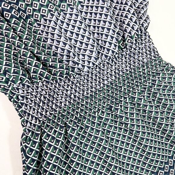 Parker Luisa Mini Dress Womens Medium Multicolor Geometric Print Flutter Sleeve - Picture 9 of 12